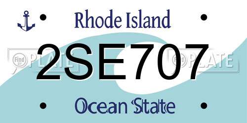 2SE707 Rhode Island License Plate