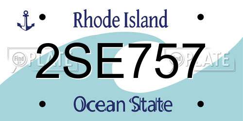 2SE757 Rhode Island License Plate