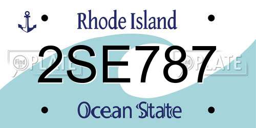 2SE787 Rhode Island License Plate