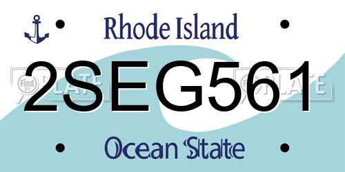 2SEG561 Rhode Island License Plate