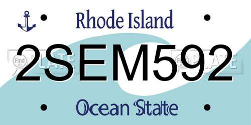 2SEM592 Rhode Island License Plate