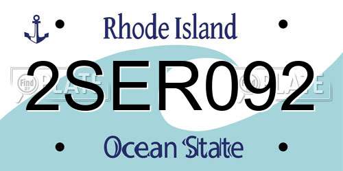 2SER092 Rhode Island License Plate