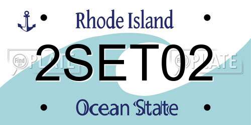 2SET02 Rhode Island License Plate