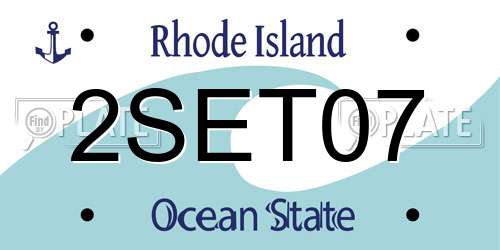 2SET07 Rhode Island License Plate