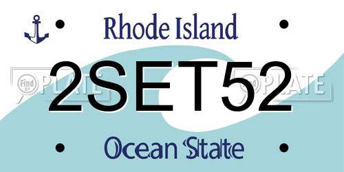 2SET52 Rhode Island License Plate