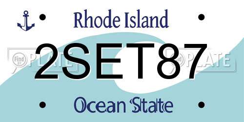 2SET87 Rhode Island License Plate