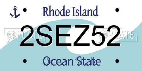 2SEZ52 Rhode Island License Plate