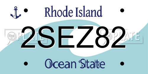 2SEZ82 Rhode Island License Plate