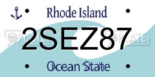 2SEZ87 Rhode Island License Plate