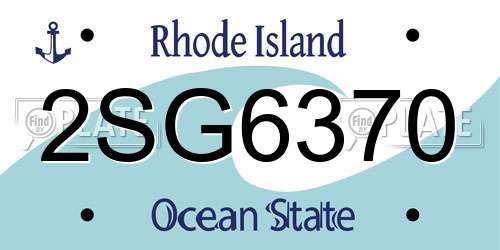 2SG6370 Rhode Island License Plate