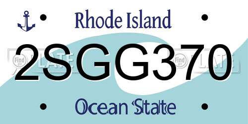 2SGG370 Rhode Island License Plate