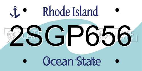 2SGP656 Rhode Island License Plate