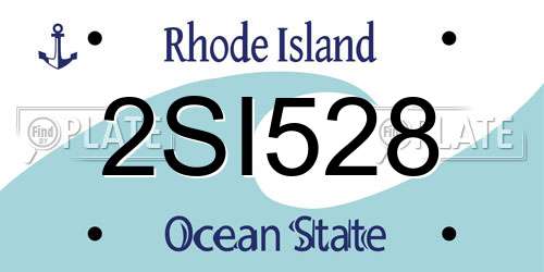2SI528 Rhode Island License Plate