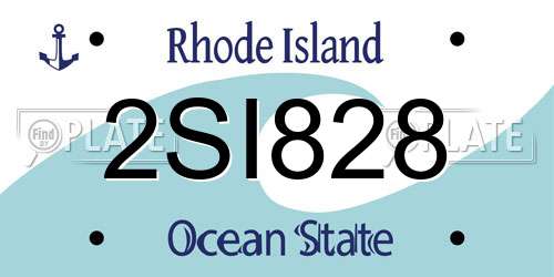 2SI828 Rhode Island License Plate