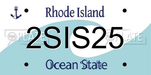 2SIS25 Rhode Island License Plate