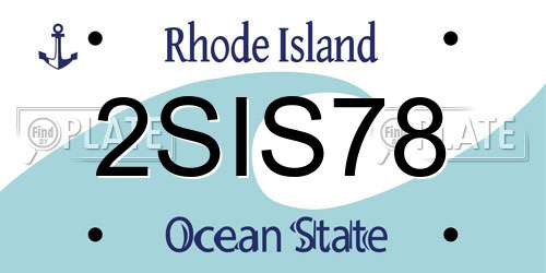 2SIS78 Rhode Island License Plate