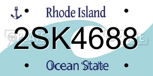 2SK4688 Rhode Island License Plate