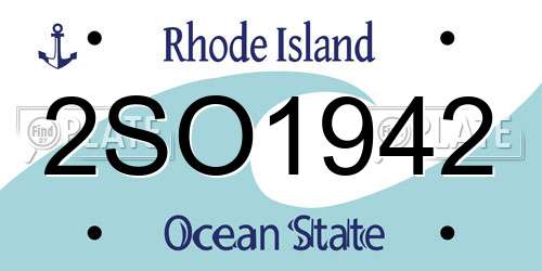 2SO1942 Rhode Island License Plate