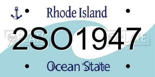 2SO1947 Rhode Island License Plate