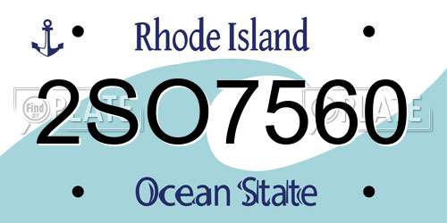 2SO7560 Rhode Island License Plate