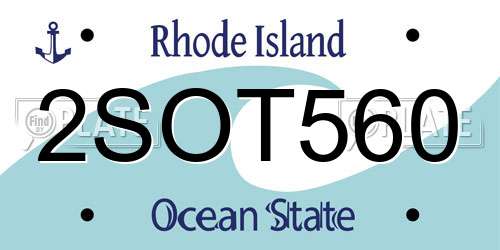 2SOT560 Rhode Island License Plate