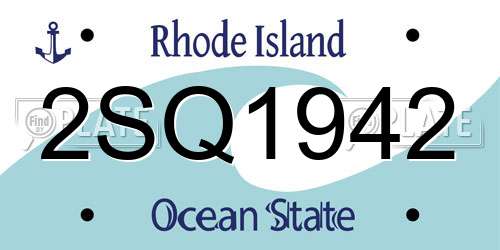 2SQ1942 Rhode Island License Plate