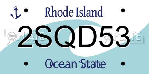 2SQD53 Rhode Island License Plate