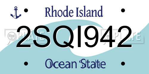 2SQI942 Rhode Island License Plate