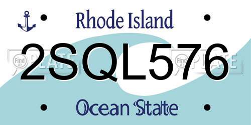 2SQL576 Rhode Island License Plate