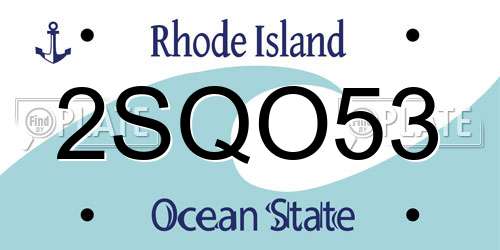 2SQO53 Rhode Island License Plate