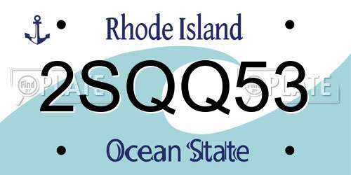 2SQQ53 Rhode Island License Plate