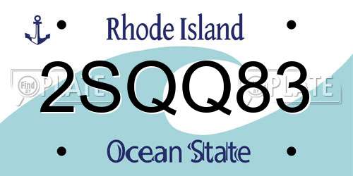 2SQQ83 Rhode Island License Plate