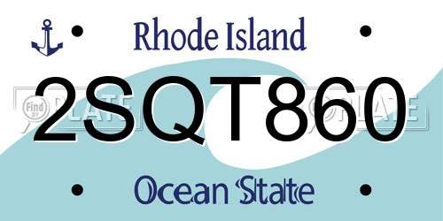 2SQT860 Rhode Island License Plate