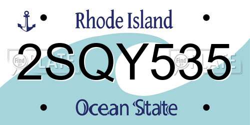 2SQY535 Rhode Island License Plate