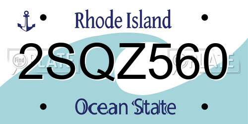 2SQZ560 Rhode Island License Plate