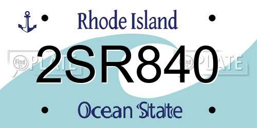 2SR840 Rhode Island License Plate