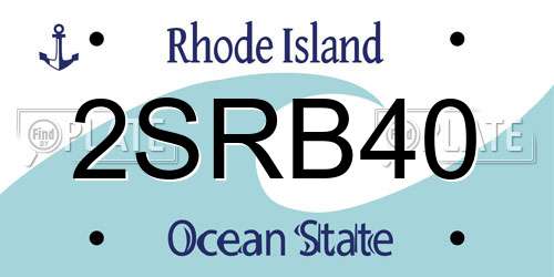 2SRB40 Rhode Island License Plate