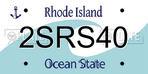 2SRS40 Rhode Island License Plate