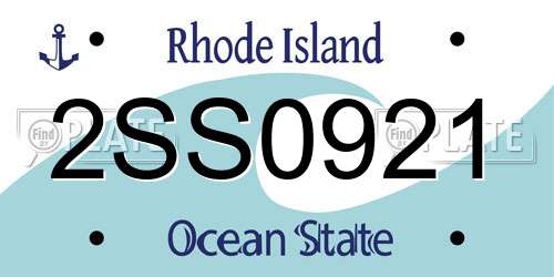 2SS0921 Rhode Island License Plate