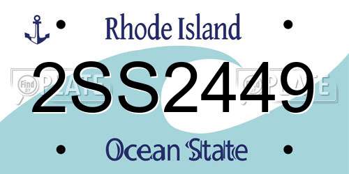 2SS2449 Rhode Island License Plate