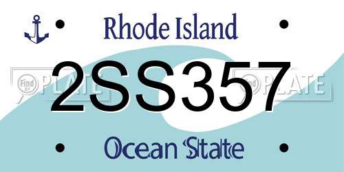 2SS357 Rhode Island License Plate