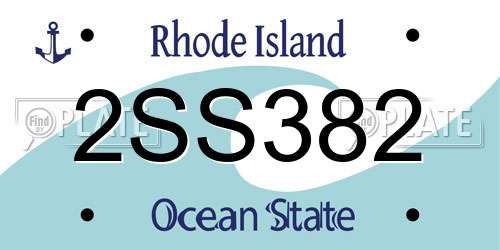2SS382 Rhode Island License Plate