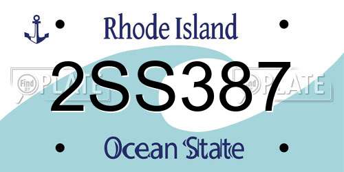 2SS387 Rhode Island License Plate