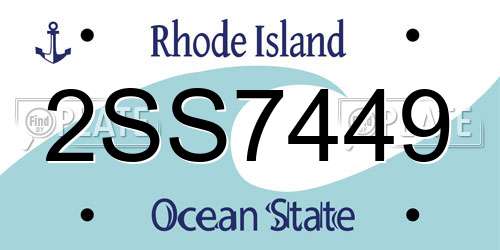 2SS7449 Rhode Island License Plate