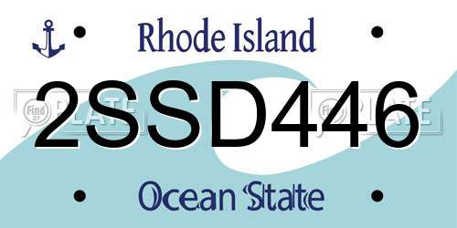 2SSD446 Rhode Island License Plate