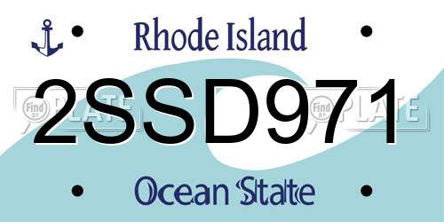 2SSD971 Rhode Island License Plate