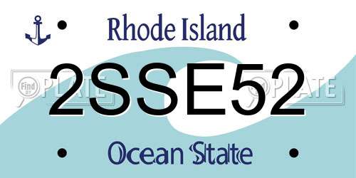 2SSE52 Rhode Island License Plate