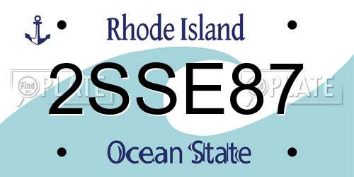 2SSE87 Rhode Island License Plate