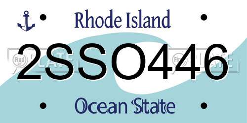 2SSO446 Rhode Island License Plate