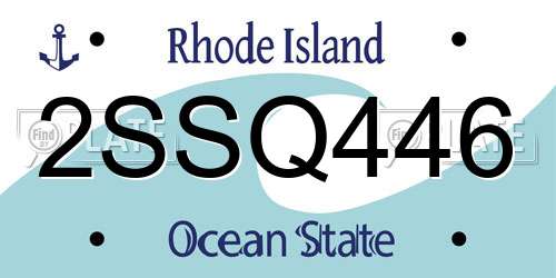 2SSQ446 Rhode Island License Plate